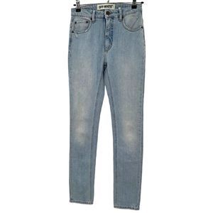 Off-White High Waist Light Wash Distressed Jeans AS-IS